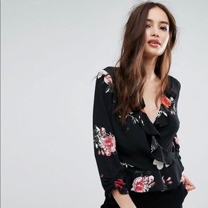 MISS SELFRIDGE - Floral wrap top